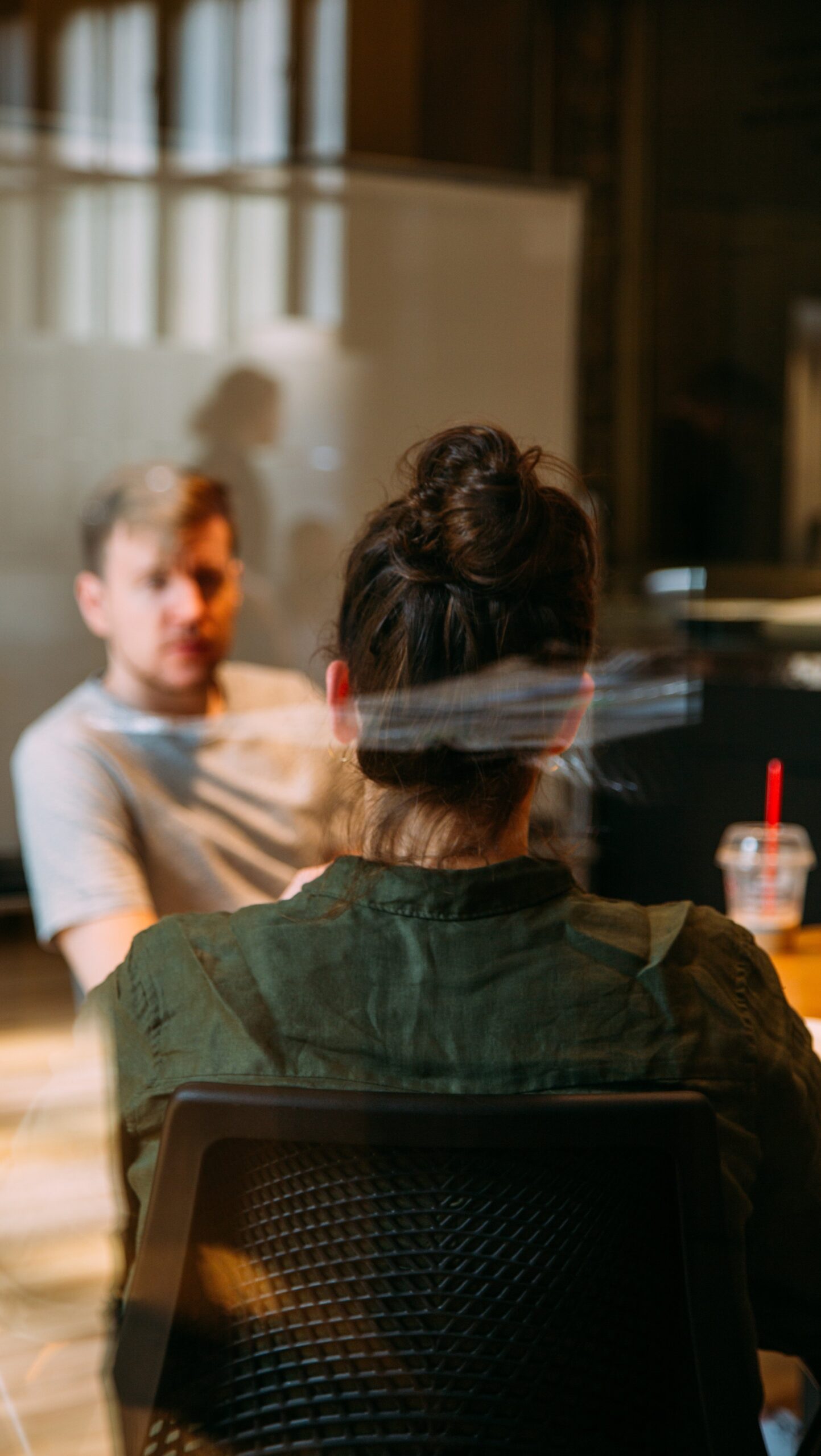 conversation sitting in chairs